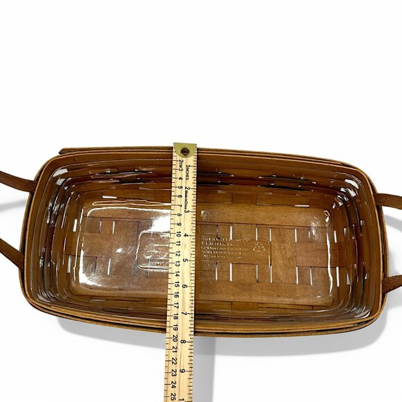 Longaberger Crisco Rectangle Bread Basket Handles With Plastic Liner  1993  USA - Picture 8 of 9